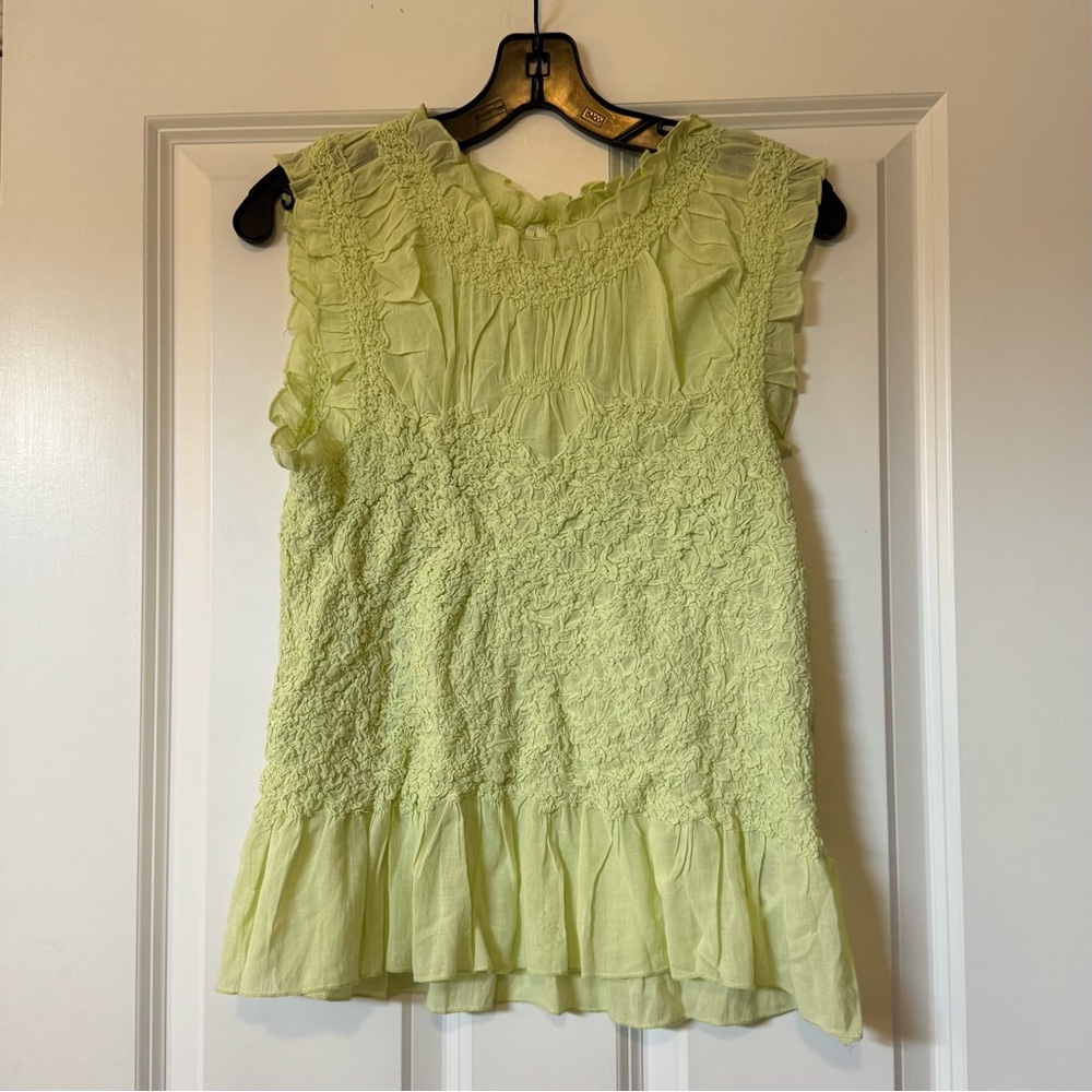 Anthropologie Textured Smocked Tank